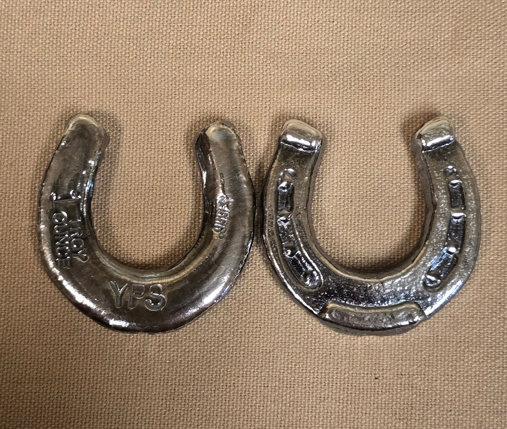 1 oz Shiny Patina Horseshoe 999+ Fine Silver Bullion Bar Yeager's - YPS