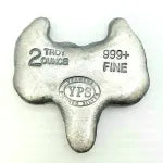 2oz 999+ Fine Silver - European Deer Skull by Yeager's Poured Silver - YPS