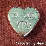 1/2 Troy Ounce Hand Poured "Heart