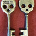 2 oz Antiqued Skeleton Key 999+ Fine Silver Bullion Bar Yeager's Poured - YPS