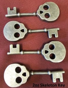 2 oz YPS "Skeleton Key" 999+ fine silver bullion bar by Yeagers Poured Silver