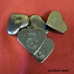 2oz 999+ Fine Silver - Black Heart by Yeager's Poured Silver