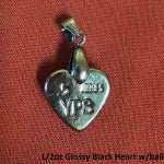 1/2 Troy Oz "Heart" w/Bail by YPS (Black)