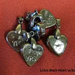 1/2 Troy Oz "Heart" w/Bail by YPS (Black)