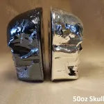 50 oz Black Skull 999+ Fine Silver Bullion Bar Yeager's Poured Silver - YPS