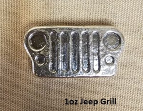 1 oz Hand Poured 999 Silver Bullion Bar "Jeep Grill" by YPS