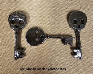 1 oz Black Skeleton Key 999+ Fine Silver Bullion Bar Yeager's Poured - YPS