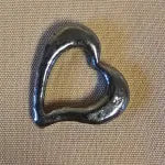 1/2 oz Black Open Heart 999+ Fine Silver Bullion Bar Yeager's Poured Silver - YPS