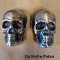 7oz YPS 3D 999 Fine Solid Silver SKULL "Yeager's Poured Silver"