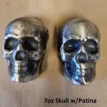 7oz YPS 3D 999 Silver Skull by YPS (Patina)