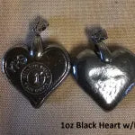 1oz  "Heart" With bail by YPS (Black)