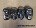1 oz Black Skull 999+ Fine Silver Bullion Bar Yeager's Poured Silver - YPS