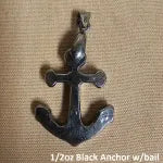 1/2 oz Black Anchor w/ Bail 999+ Fine Silver Bullion Bar by Yeager's - YPS