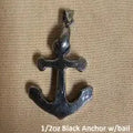1/2 oz Black Anchor w/ Bail 999+ Fine Silver Bullion Bar by Yeager's - YPS