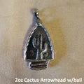 2 oz Cactus Arrowhead w/Bail 999+ Fine Silver Bullion bar Yeager's - YPS