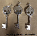 1 oz Hand Poured 999 Silver Bullion Bar "Skeleton Key" With bail by YPS