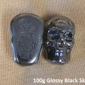 100g Black Skull 999+ Fine Silver Bullion Bar Yeager's Poured Silver - YPS