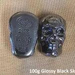 100 gram 999 Silver Bullion "Skull" (Black)