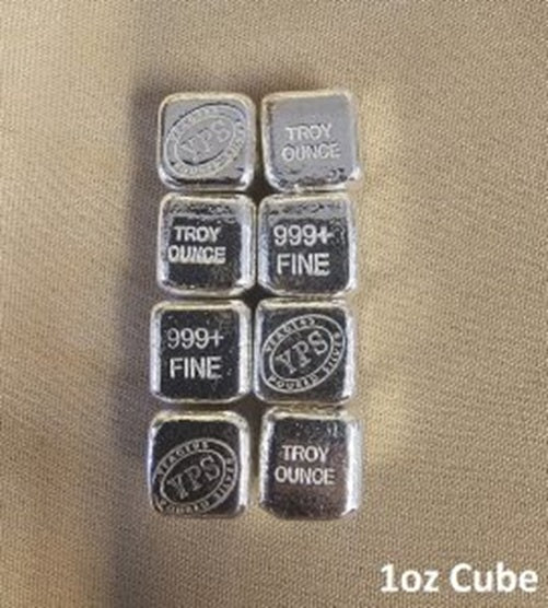 1 oz Hand Poured 999 Silver Bullion Bar "Cube" by YPS - Yeager's Poured Silver