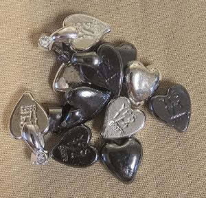 1/4 oz Heart 999+ Fine Silver Bullion Bar by Yeager's Poured Silver - YPS