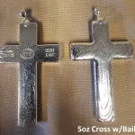 5 oz Cross w/Bail 999+ Fine Silver Bullion Bar Yeager's Poured Silver - YPS