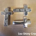 1 oz Cross 999+ Fine Silver Bullion Bar by Yeager's Poured Silver - YPS