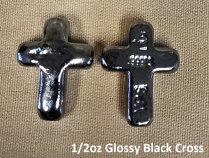 1/2 oz Black Cross 999+ Fine Silver Bullion Bar Yeager's Poured Silver - YPS