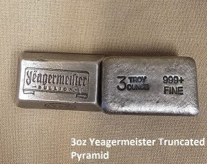 3oz Yeagermeister Bullion "Truncated Pyramid" by Yeager's Poured Silver - 999+