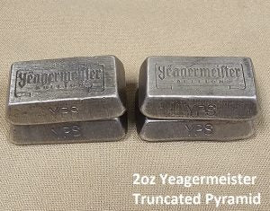 2oz 999+ Fine Silver - Yeagermeister Bullion bar by Yeager's Poured Silver - YPS