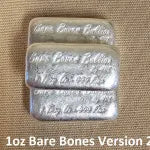 1oz Bare Bones Bullion Bar V2 999+ Fine Silver by Yeager's Poured - YPS