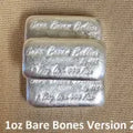 1oz Bare Bones Bullion Bar V2 999+ Fine Silver by Yeager's Poured - YPS