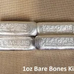 1 oz Bare Bones KitKat Bullion Bar 999+ Fine Silver by Yeager's - YPS