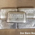 2 oz Bare Bones Bullion Bar 999+ Fine by Yeager's Poured Silver - YPS