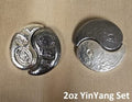 2oz Yin/Yang Set - 999+ Fine Silver  - (2) 1oz Bars - Yeager's Poured Silver