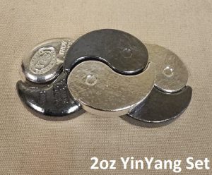 2oz Yin/Yang Set - 999+ Fine Silver  - (2) 1oz Bars - Yeager's Poured Silver
