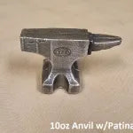 10 oz Antiqued Anvil 999+ Fine Silver Bullion Bar Yeager's Poured Silver - YPS