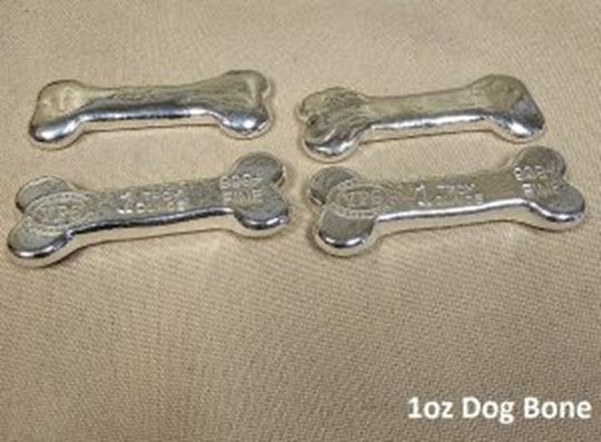 1oz YPS "Dog Bone" 999+ fine silver bullion bar "Yeager's Poured Silver"