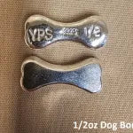 1/2 oz Dog Bone 999+ Fine Silver Bullion Bar Yeager's Poured Silver - YPS
