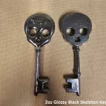 2 oz Black Skeleton Key 999+ Fine Silver Bullion Bar Yeager's Poured - YPS