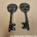 2 oz Black Skeleton Key 999+ Fine Silver Bullion Bar Yeager's Poured - YPS