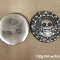 100g Antiqued Plata Muerta 999+ Fine Silver Bullion Bar Yeager's Poured - YPS