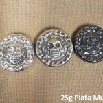 25g Antiqued Plata Muerta 999+ Fine Silver Bullion Round Yeager's - YPS