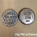 25g Antiqued Plata Muerta 999+ Fine Silver Bullion Round Yeager's - YPS