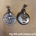 25g Antiqued Plata Muerta w/Bail 999+ Fine Silver Bullion Bar Yeager's - YPS