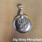 25g Plata Muerta w/Bail 999+ Fine Silver Bullion Bar Yeager's Poured - YPS