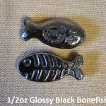 1/2 oz Black Bonefish w/Bail 999+ Fine Silver Bullion Bar Yeager's Poured - YPS