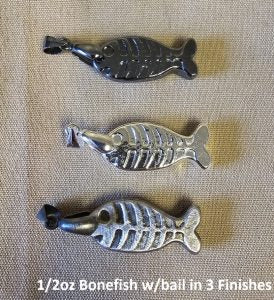 1/2 Troy Oz Hand Poured 999 Silver Bullion "Bonefish" w/ Bail by YPS