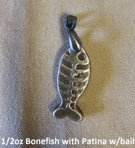 1/2 Troy Oz Hand Poured 999 Silver Bullion "Bonefish" w/ Bail by YPS