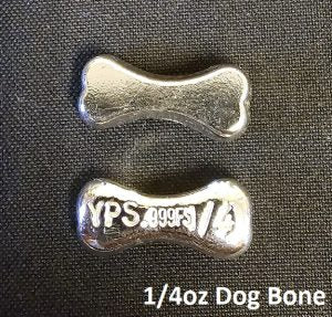 1/4 Troy Ounce Hand Poured 999 Silver Bullion "Dog Bone" by YPS Yeager's