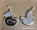 1 oz Hand Poured 999 Silver Bullion Bar "Ducky" With bail by YPS